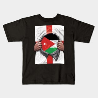 Jordan Flag English Flag Ripped - Gift for Jordanian From Jordan Kids T-Shirt